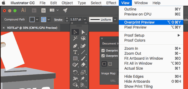 view overprint preview illustrator 2