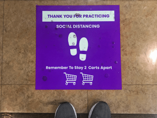 Free Social Distancing Signs for supermarket