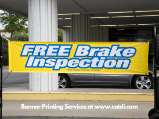 free brake inspection garage banner printed by Catdi printing