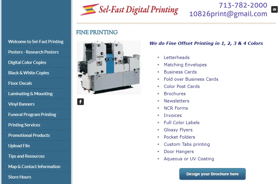 Sel-Fast Digital printing services in Houston, TX